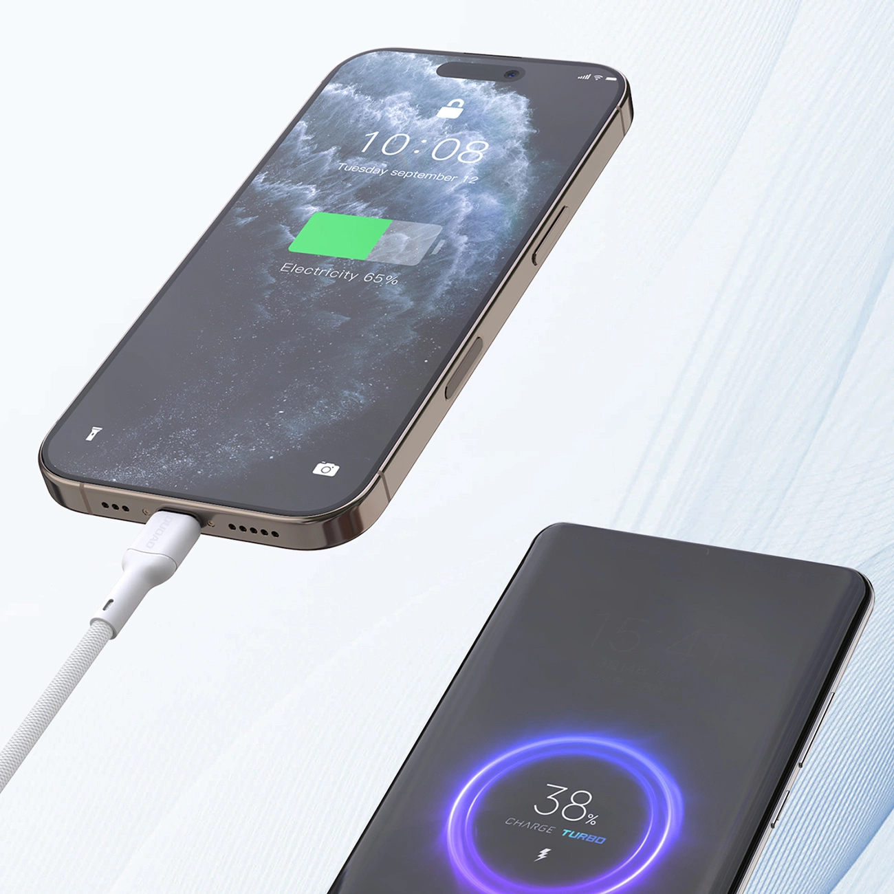 Câble de Données et de Charge USB-C - USB-C Dudao L9C Max, 240W, 2m, Blanc