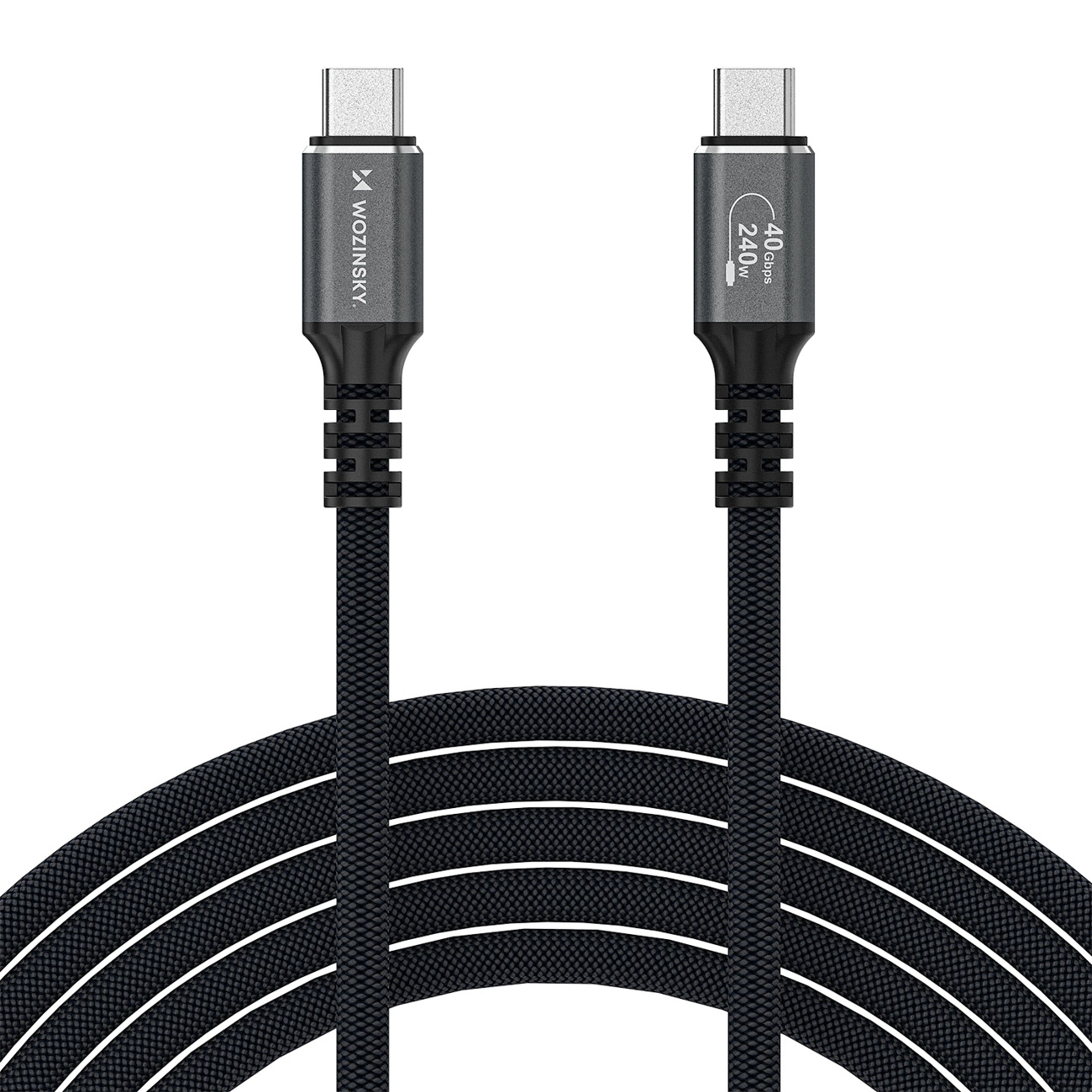 USB-C Data- en Oplaadkabel - USB-C WZK WPS-UY42S, 240W, 2m, Zwart