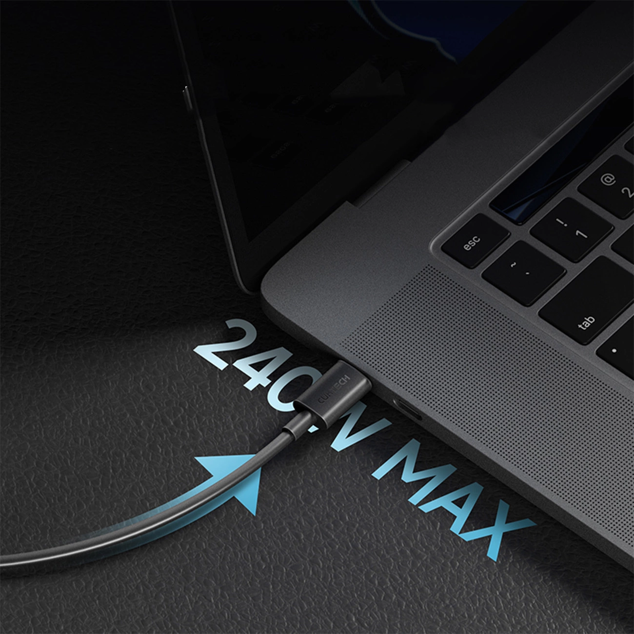 Câble de Données et de Charge USB-C - USB-C Cuktech, 240W, 1.5m, Noir CKCTC615NCBK