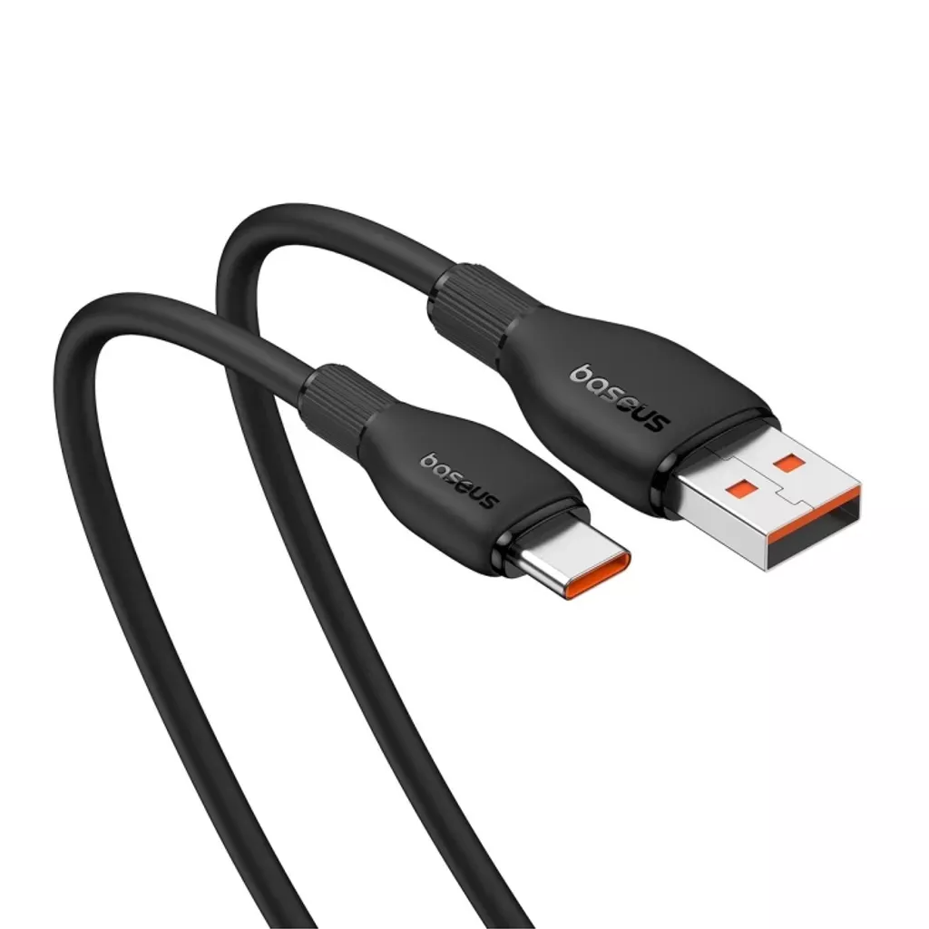 Data- en Oplaadkabel USB-A - USB-C Baseus Pudding, 100W, 1.2m, Zwart P10355703111-00
