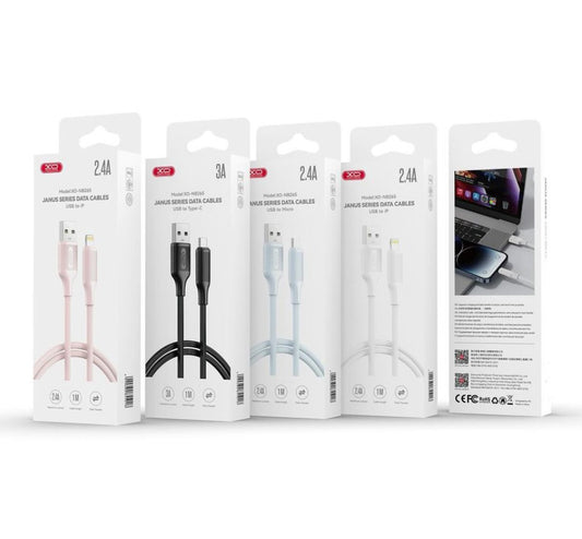 Data- en Oplaadkabel USB-A - Lightning XO Design NB265, 12W, 1m, Roze