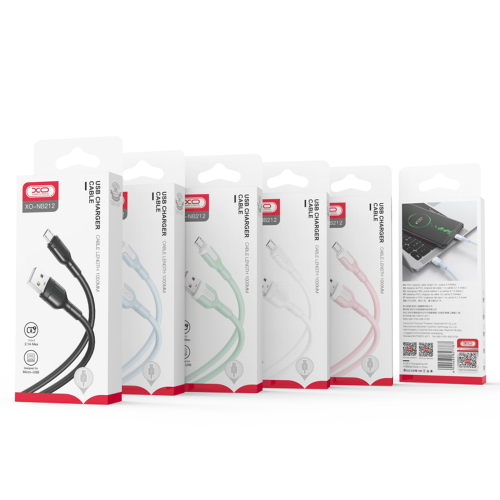 Câble de données et de charge USB-A - Lightning XO Design NB212, 18W, 1m, blanc