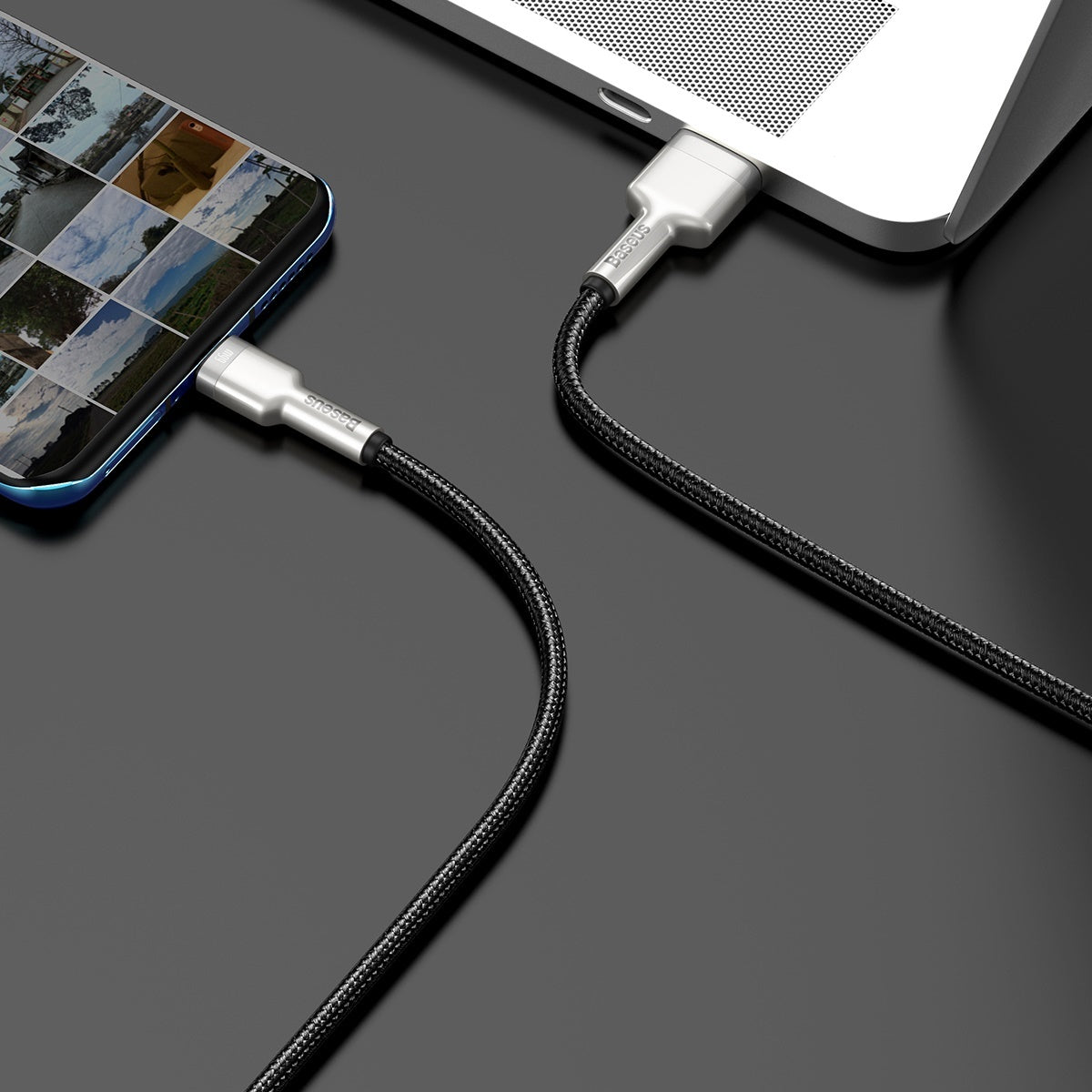 Baseus Cafule Metal USB-A auf USB-C Kabel 66W 1m | Schwarz | Nylon