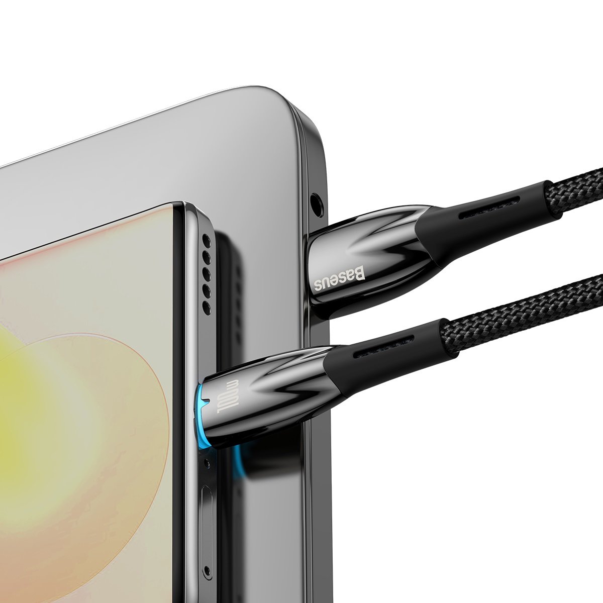 Câble de données et de charge USB-A à USB-C Baseus Glimmer Series, 100W, 2m, noir CADH000501 CADH000501