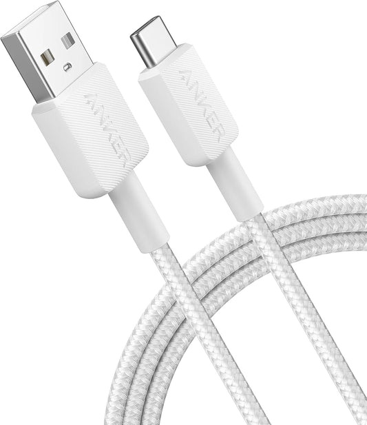 Daten- und Ladekabel USB-A - USB-C Anker 322, 18W, 0,9m, Weiß A81H5G21