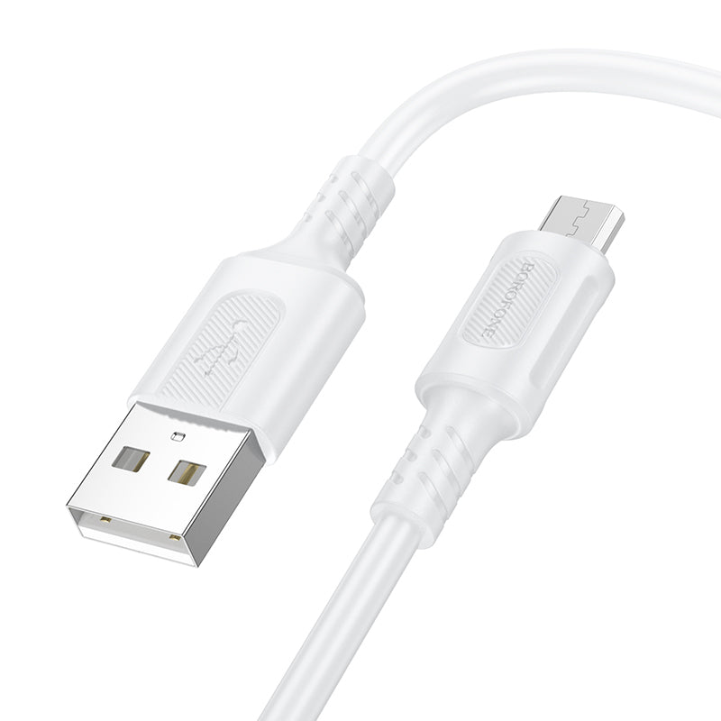 Câble de données et de charge USB-A - microUSB Borofone BX111 Feliz, 18W, 1m, blanc
