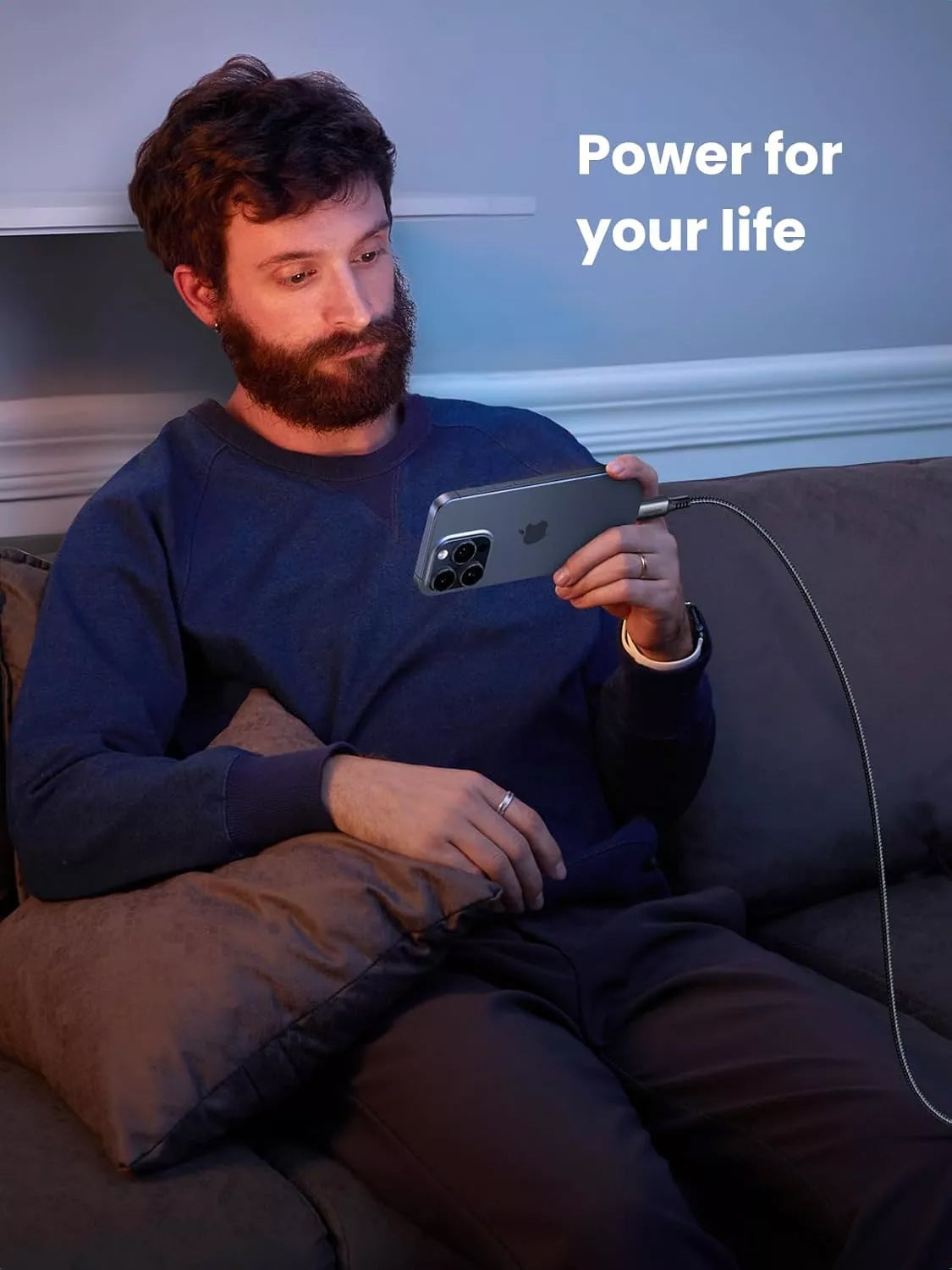 USB-C Data- en oplaadkabel - USB-C UGREEN US567, 60W, 2m, Grijs