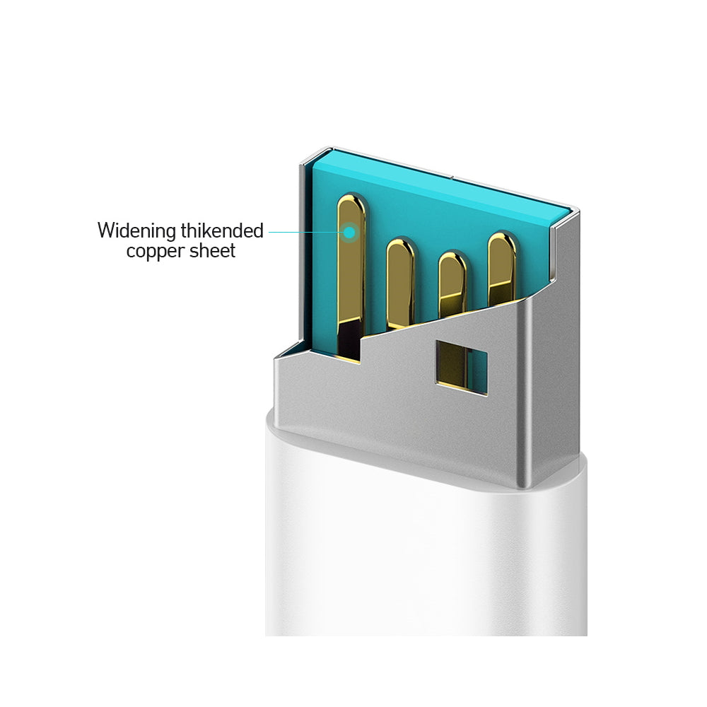 USB-A naar Lightning Data- en Oplaadkabel BWOO X172L, 15W, 1m, Wit
