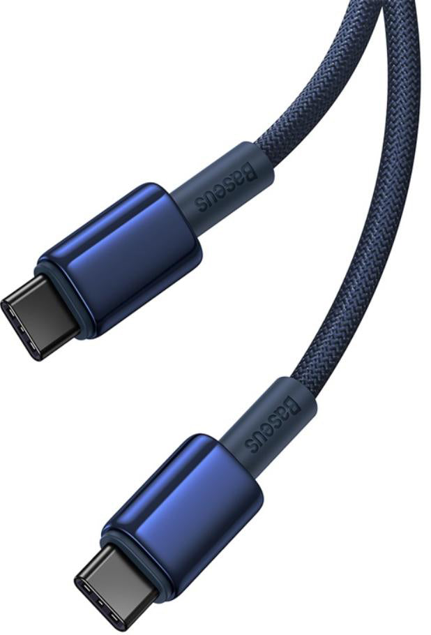 USB-C - USB-C Data- en Oplaadkabel Baseus Tungsten Gold, 100W, 1m, Marineblauw P10319800321-03