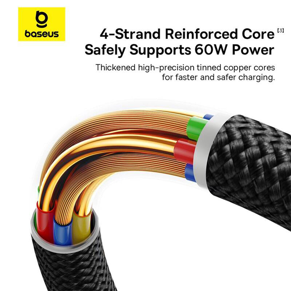 Câble de Données et de Charge USB-A - USB-C Baseus Dura Series, 60W, 1m, Rouge P10377802U01-01