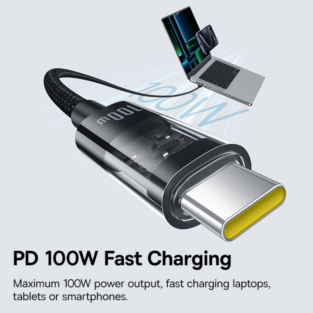 USB-C - USB-C Data- en Oplaadkabel Baseus Gem, 100W, 1m, Zwart P10373000111-00