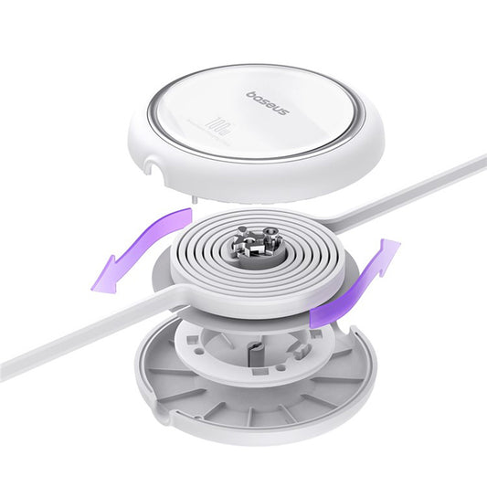 Câble de Données et de Charge USB-C - USB-C Baseus Free2Draw Mini Rétractable, 100W, 1m, Blanc P10364500211-00