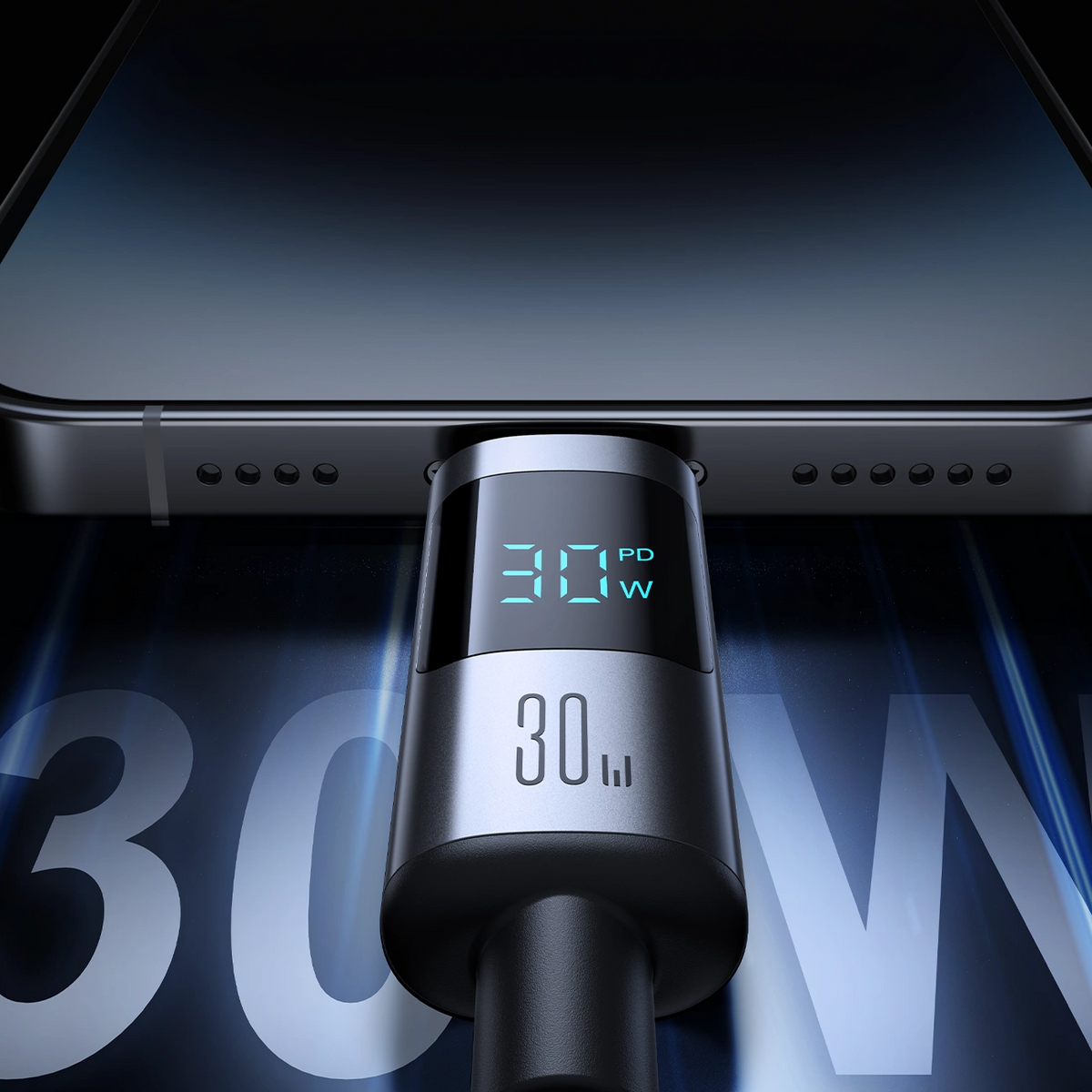 USB-C - Lightning Lade- und Datenkabel Joyroom S-A16 Pro Prism Display, 30W, 1,2m, Schwarz