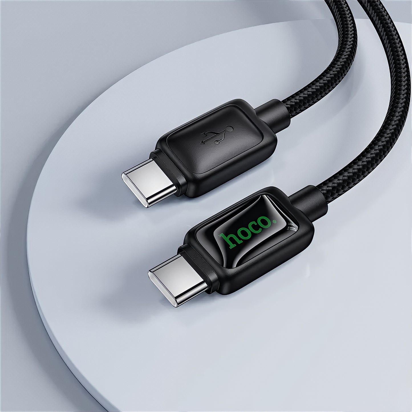 Câble de Données et de Charge USB-C - USB-C HOCO U146, 60W, 1.2m, Noir