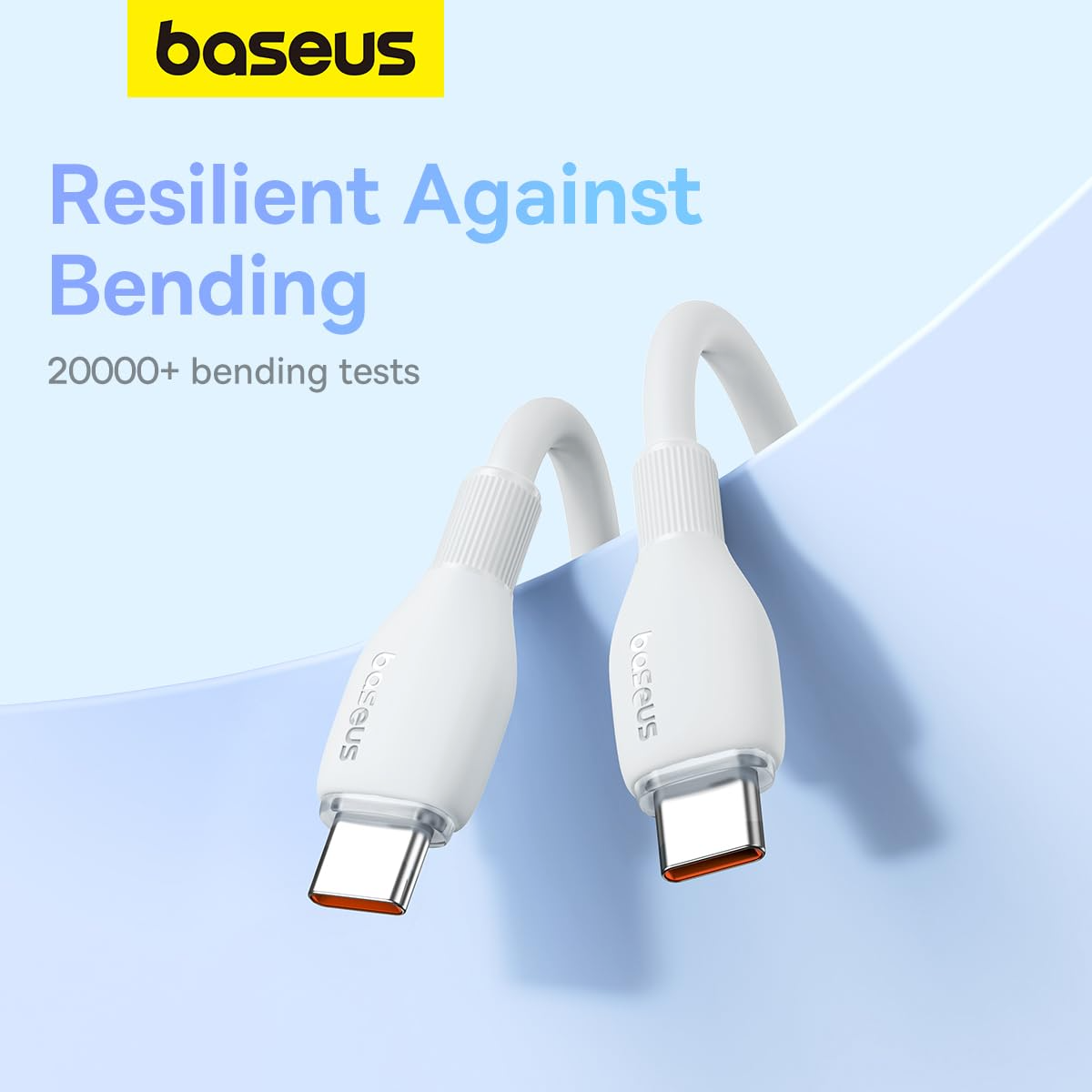 Data- en Oplaadkabel USB-C - USB-C Baseus Pudding, 100W, 1.2m, Wit P10355702221-00