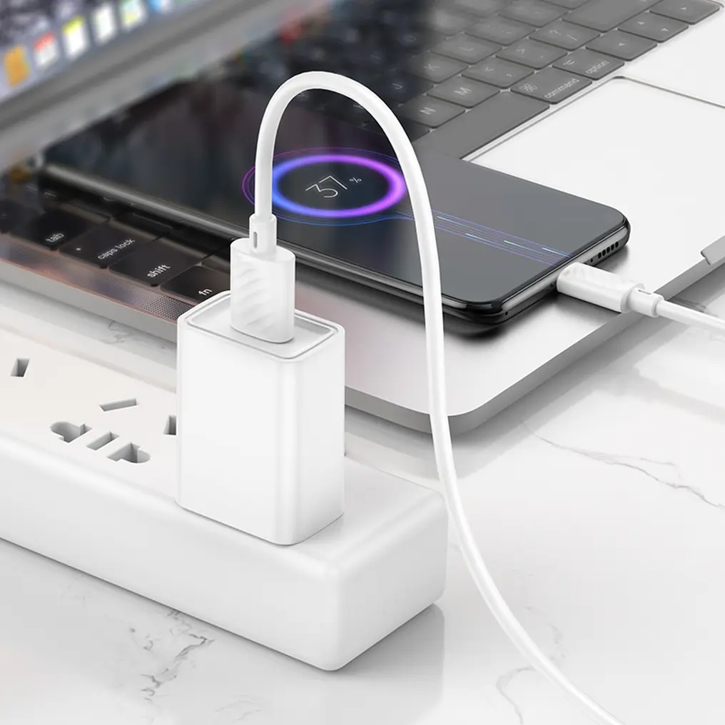 USB-A naar microUSB gegevens- en oplaadkabel HOCO X88, 18W, 2m, wit
