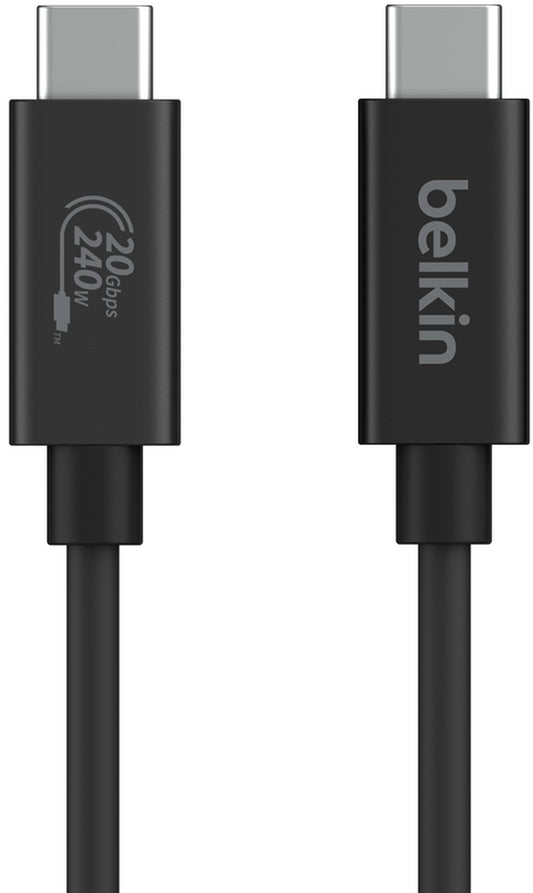 Câble de données et de charge USB-C - USB-C Belkin Connect, 240W, 2m, Noir INZ004bt2MBK