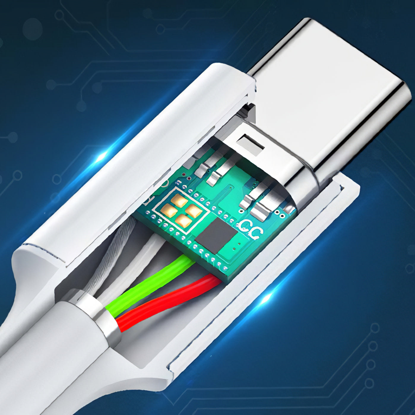 USB-C Data- en oplaadkabel - USB-C UGREEN US264, 60W, 1m, Wit