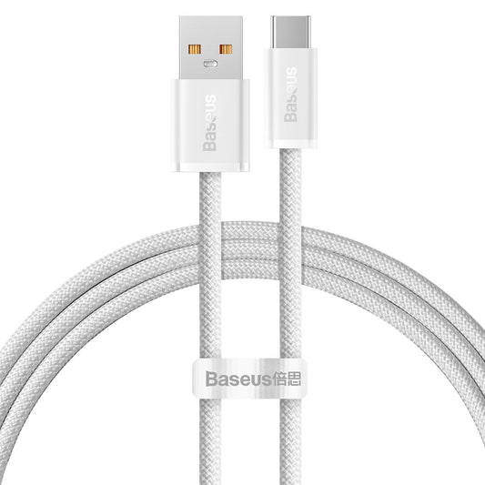 USB-A - USB-C Data- en Oplaadkabel Baseus Dynamic Series, 100W, 1m, Wit CALD000602