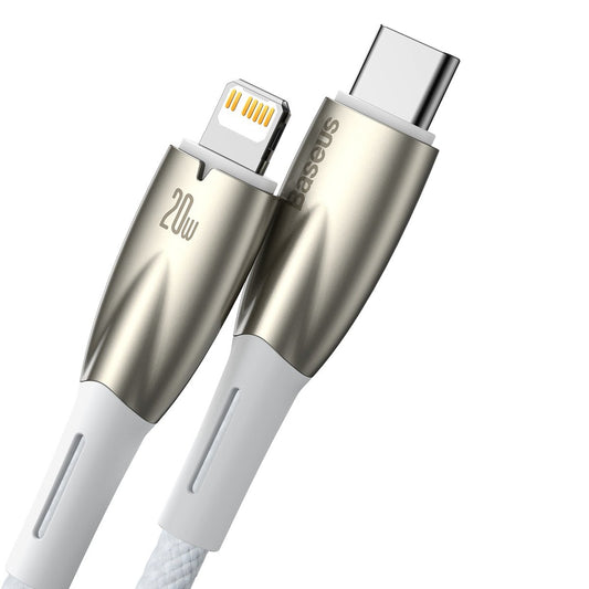 Baseus Glimmer Series USB-C - Lightning Daten- und Ladekabel, 20W, 1m, Weiß CADH000002
