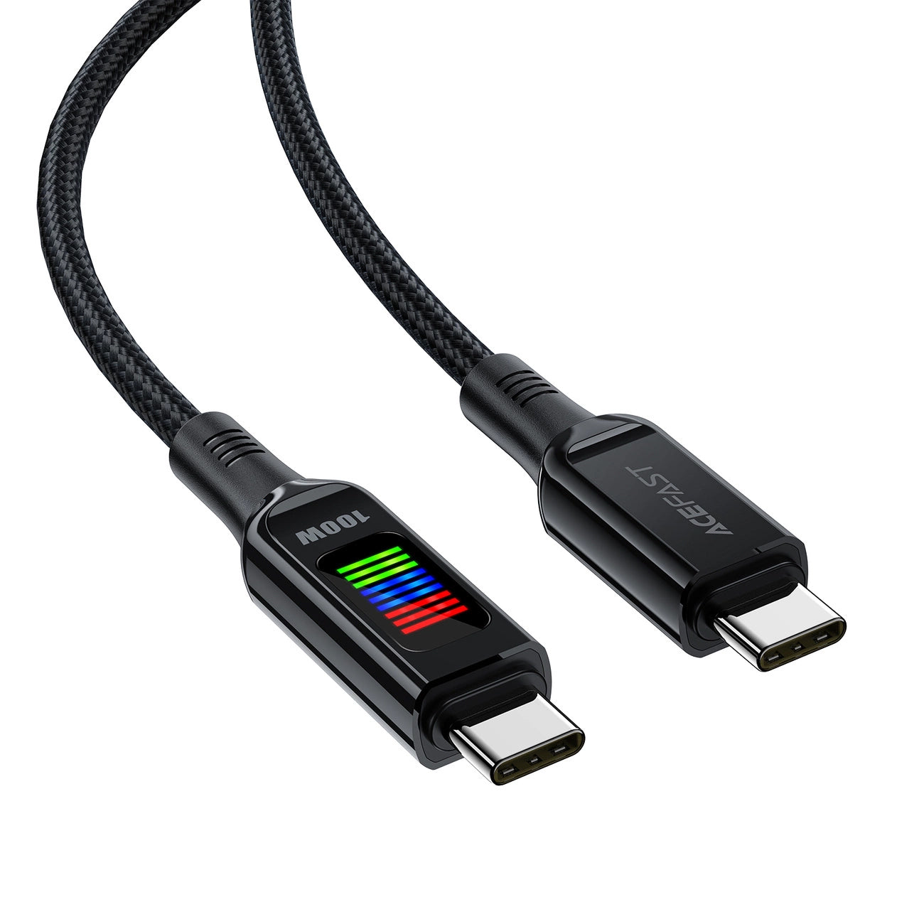 USB-C Data- en Oplaadkabel - USB-C Acefast C7-03, 100W, 1.2m, Zwart