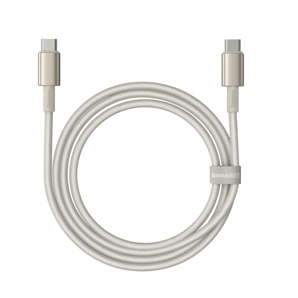 USB-C - USB-C Data- en Oplaadkabel Baseus Tungsten Gold, 100W, 1m, Goud P10319800G21-00