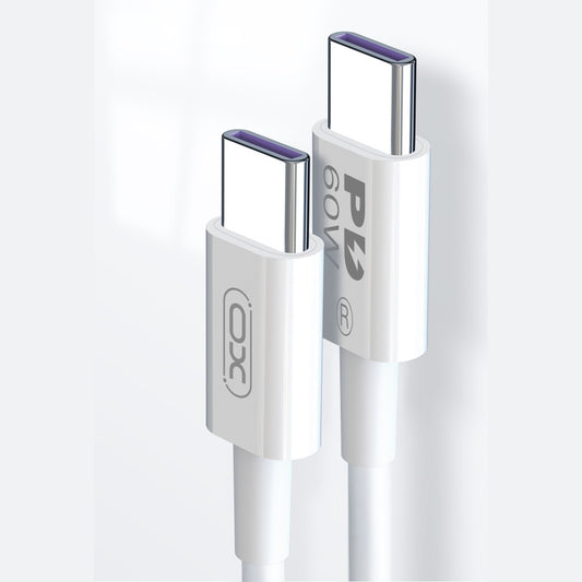 Câble de Données et de Charge USB-C - USB-C XO Design NB-Q190A, 60W, 1m, Blanc