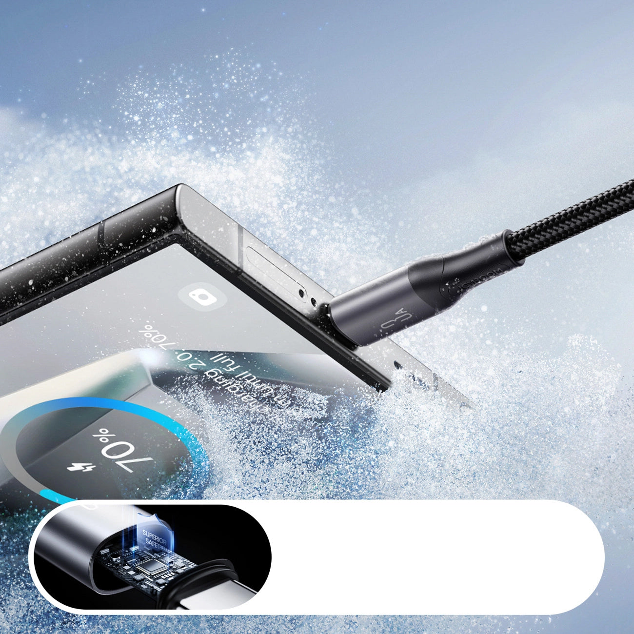 Câble de Données et de Charge USB-A - USB-C Joyroom S-A28 Flash, 30W, 2m, Noir