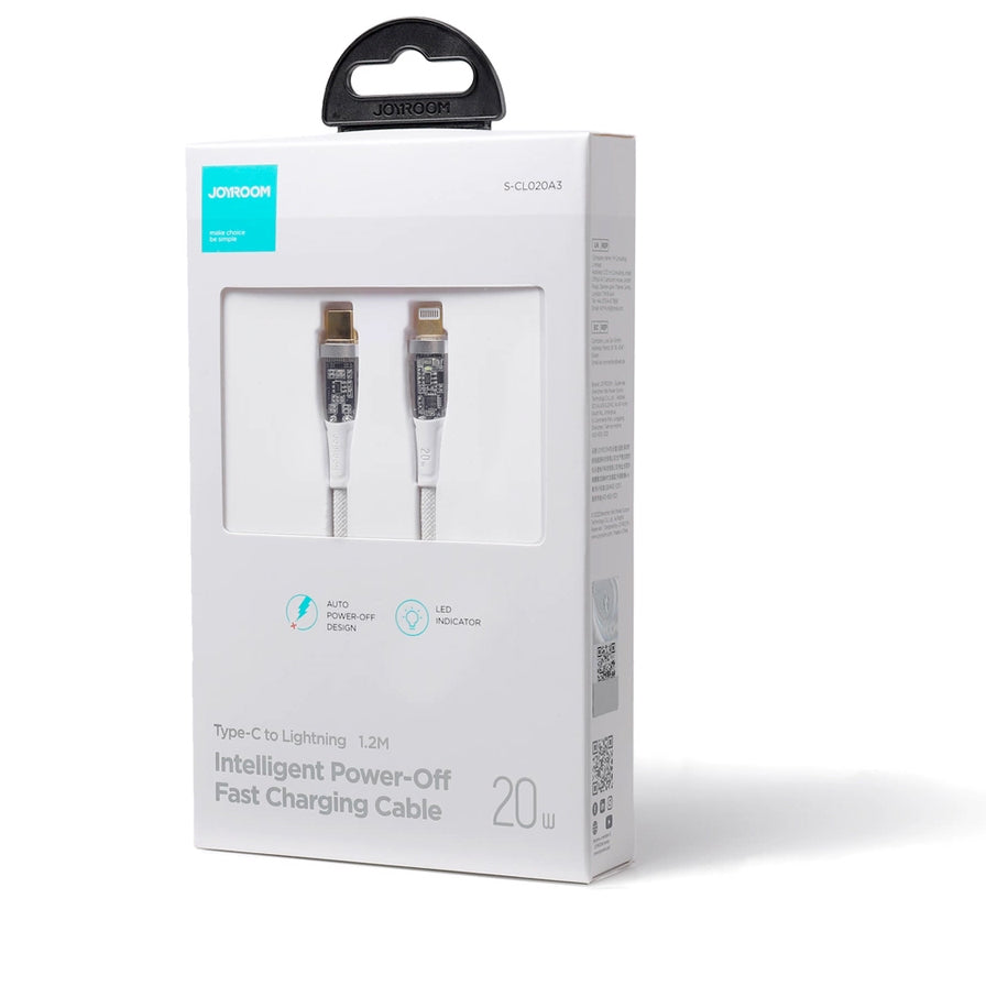 USB-C - Lightning Data- en Oplaadkabel Joyroom S-CL020A3, 20W, 1,2m, Wit