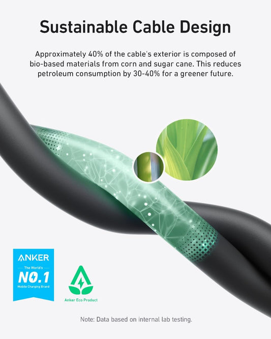 Câble de données et de charge USB-C - USB-C Anker, 240W, 0.9m, Noir A80N1H11