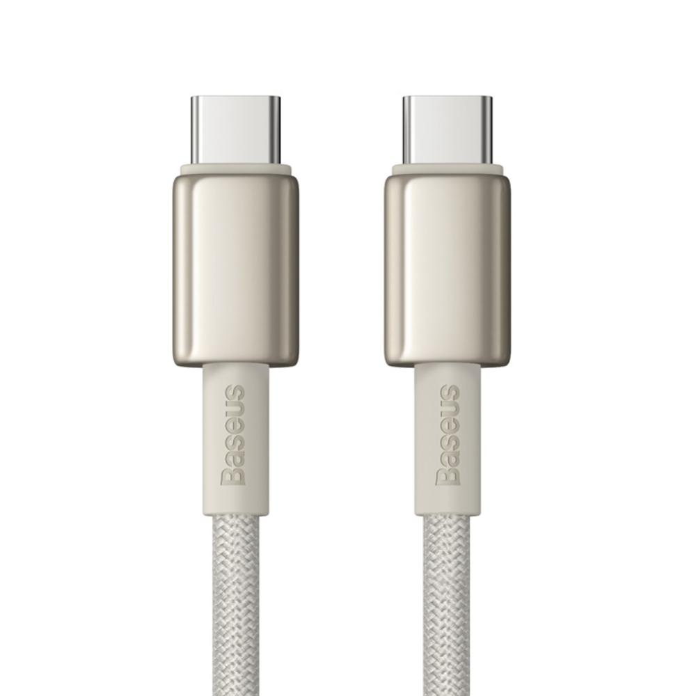 USB-C - USB-C Data- en Oplaadkabel Baseus Tungsten Gold, 100W, 1m, Goud P10319800G21-00