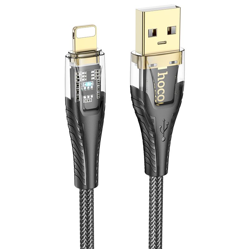 Câble de Données et de Charge USB-A - Lightning HOCO U121, 18W, 1.2m, Noir