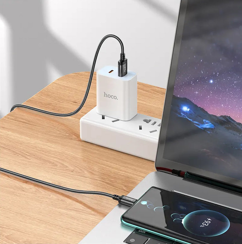 Data- en Oplaadkabel USB-A - USB-C HOCO X89, 18W, 2m, Zwart