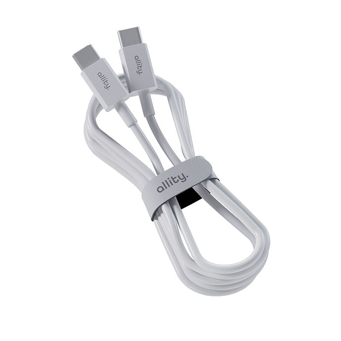 Câble de Données et de Charge USB-C - USB-C Allity. AUC-03, 100W, 2m, Blanc