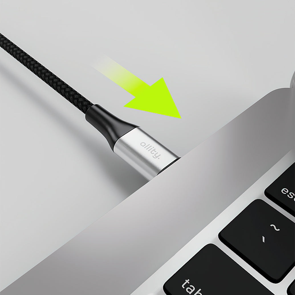 USB-C Data- en Oplaadkabel - USB-C Allity. AUC-01, 100W, 2m, Zwart