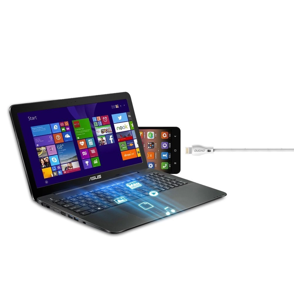 USB-A - Lightning Dudao L4L Data- en Oplaadkabel, 18W, 1m, Wit