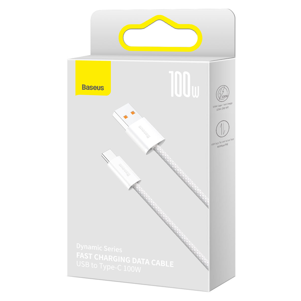 Câble de données et de charge USB-A - USB-C Baseus Dynamic Series, 100W, 2m, blanc CALD000702
