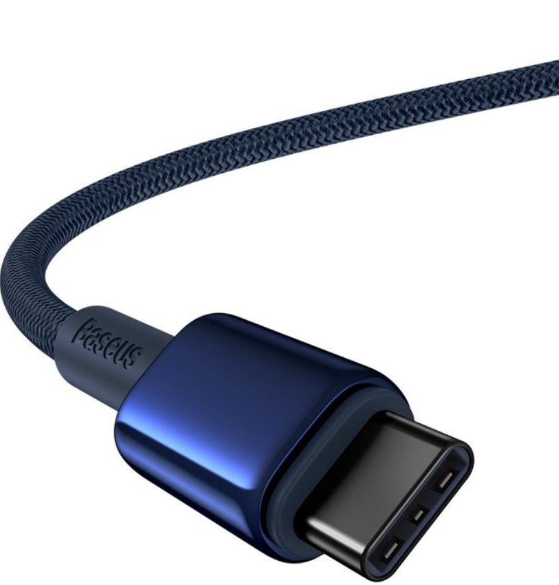 USB-C - USB-C Data- en Oplaadkabel Baseus Tungsten Gold, 100W, 1m, Marineblauw P10319800321-03