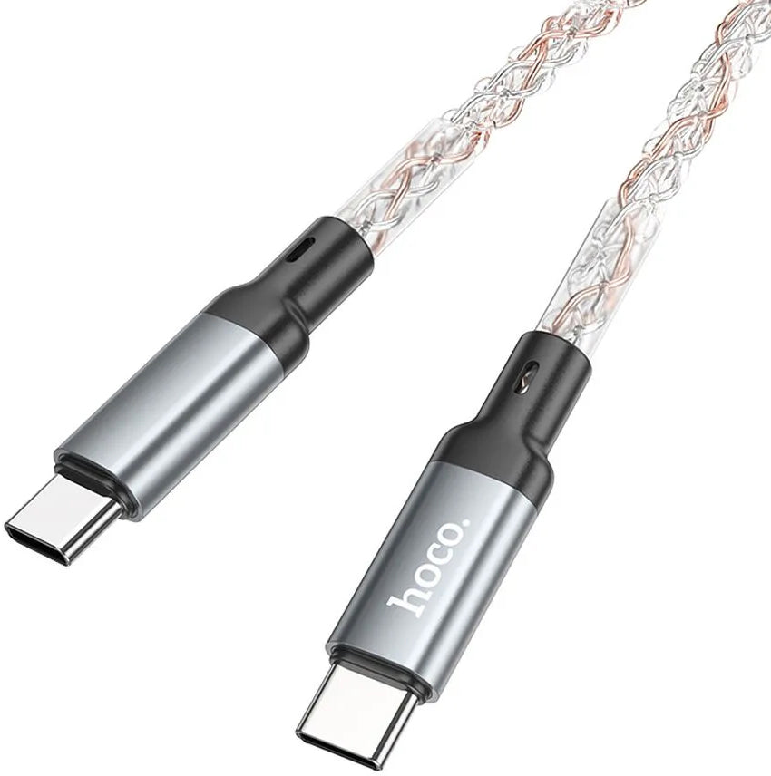 Câble de Données et de Charge USB-C - USB-C HOCO U112, 60W, 1m, Gris