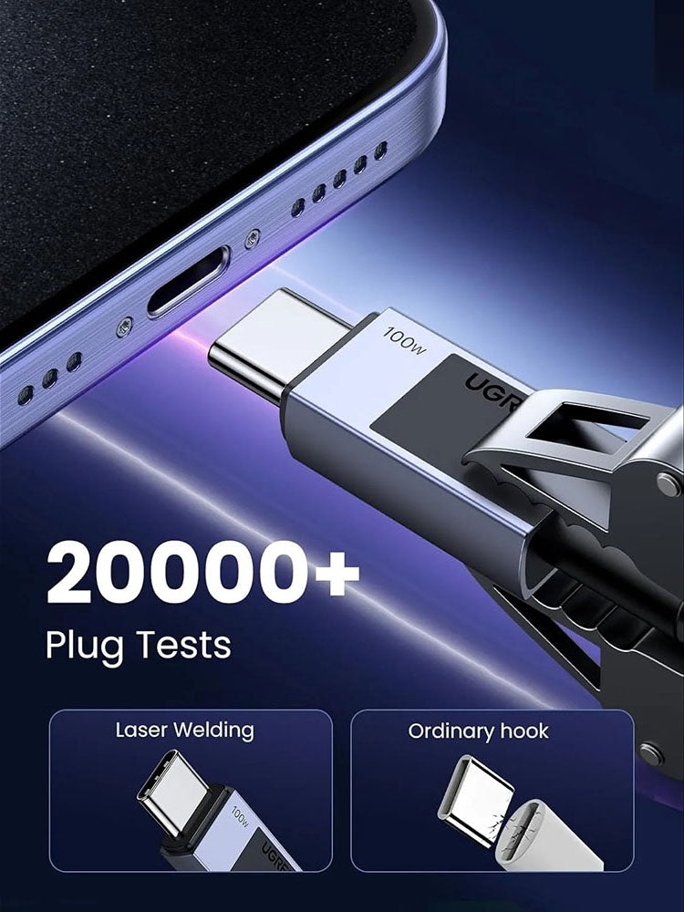 USB-C Data- en Oplaadkabel - USB-C UGREEN L512, 100W, 3m, Gri