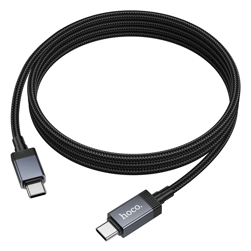 Câble de Données et de Charge USB-C - USB-C HOCO X118 Display, 60W, 1m, Noir