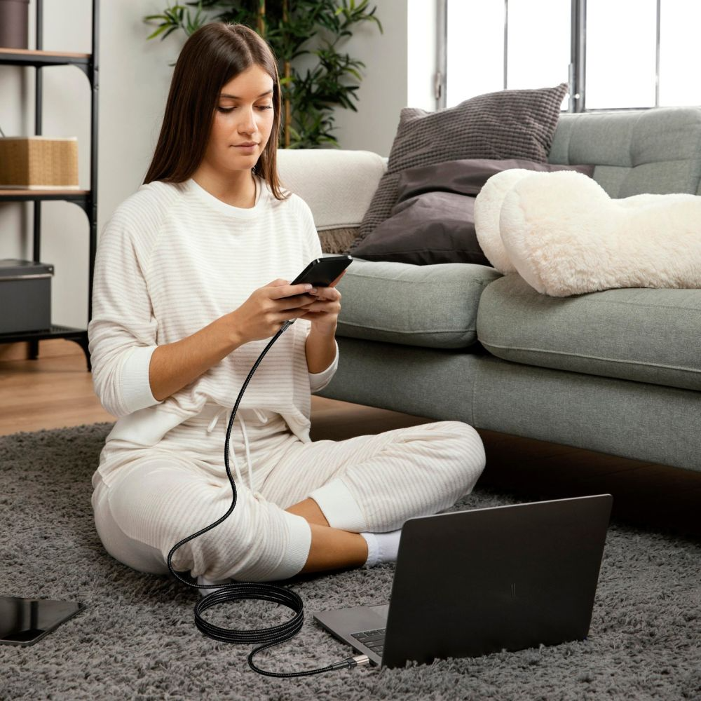 USB-C Data- en Oplaadkabel - USB-C Tech-Protect Ultraboost EVO, 100W, 1m, Zilver