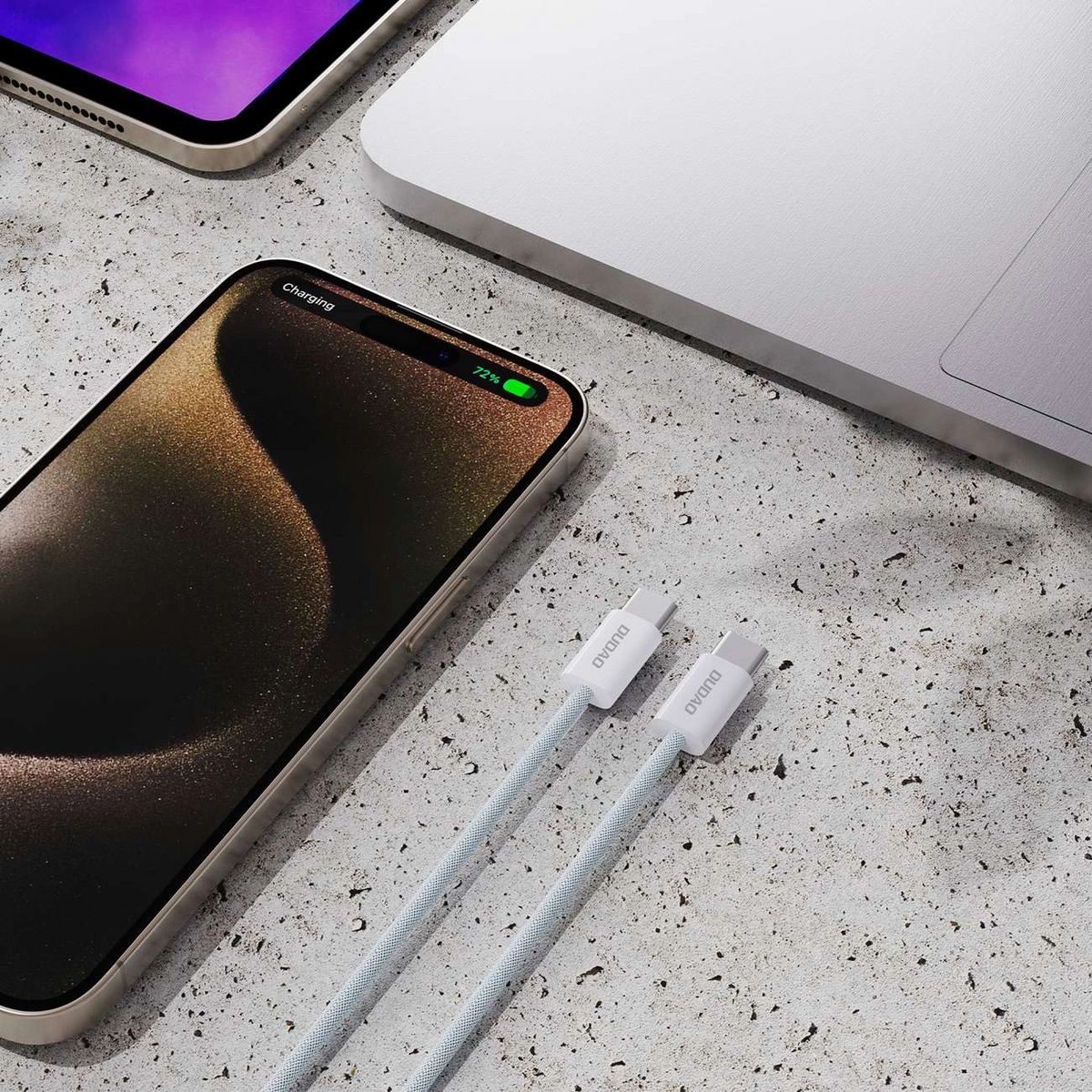 USB-C Data- en Oplaadkabel - USB-C Dudao L6C, 30W, 1m, Blauw