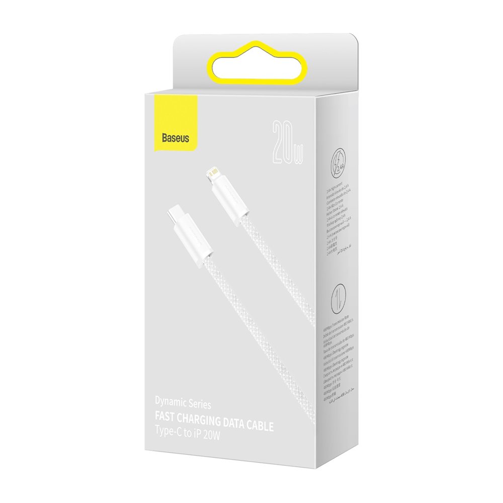 USB-C - Lightning Baseus Dynamisch Snel Opladen Data- en Oplaadkabel, 20W, 2m, Wit CALD000102