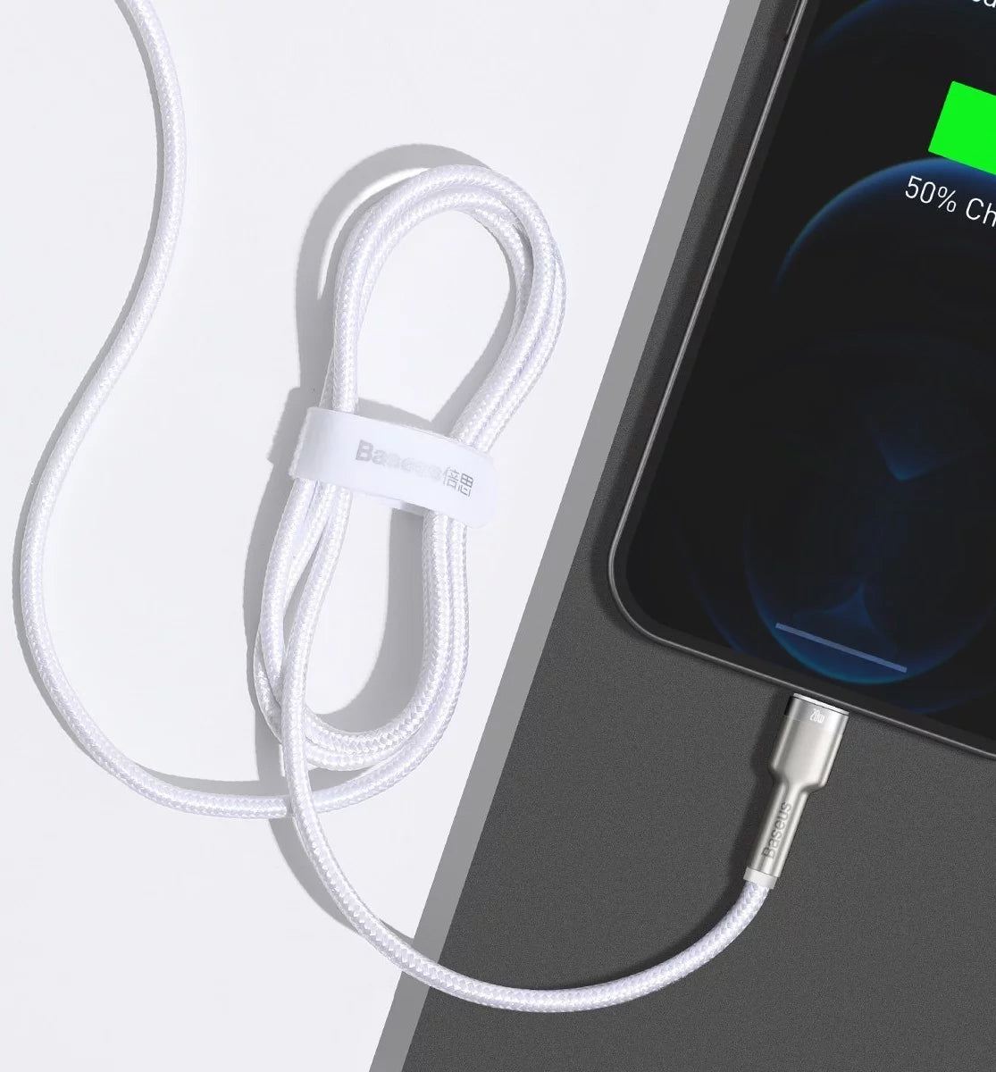 Baseus Cafule Metal USB-C auf Lightning Kabel 20W 1m | Weiß | PD & Nylon