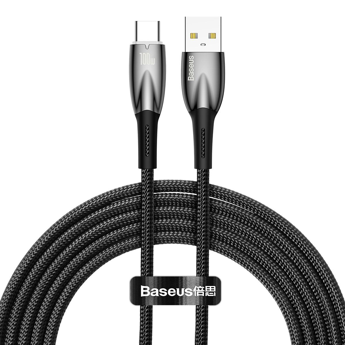 Câble de données et de charge USB-A à USB-C Baseus Glimmer Series, 100W, 2m, noir CADH000501 CADH000501