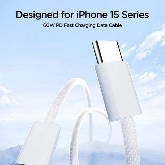 USB-C data- en oplaadkabel - USB-C Joyroom S-A45, 60W, 1m, Wit