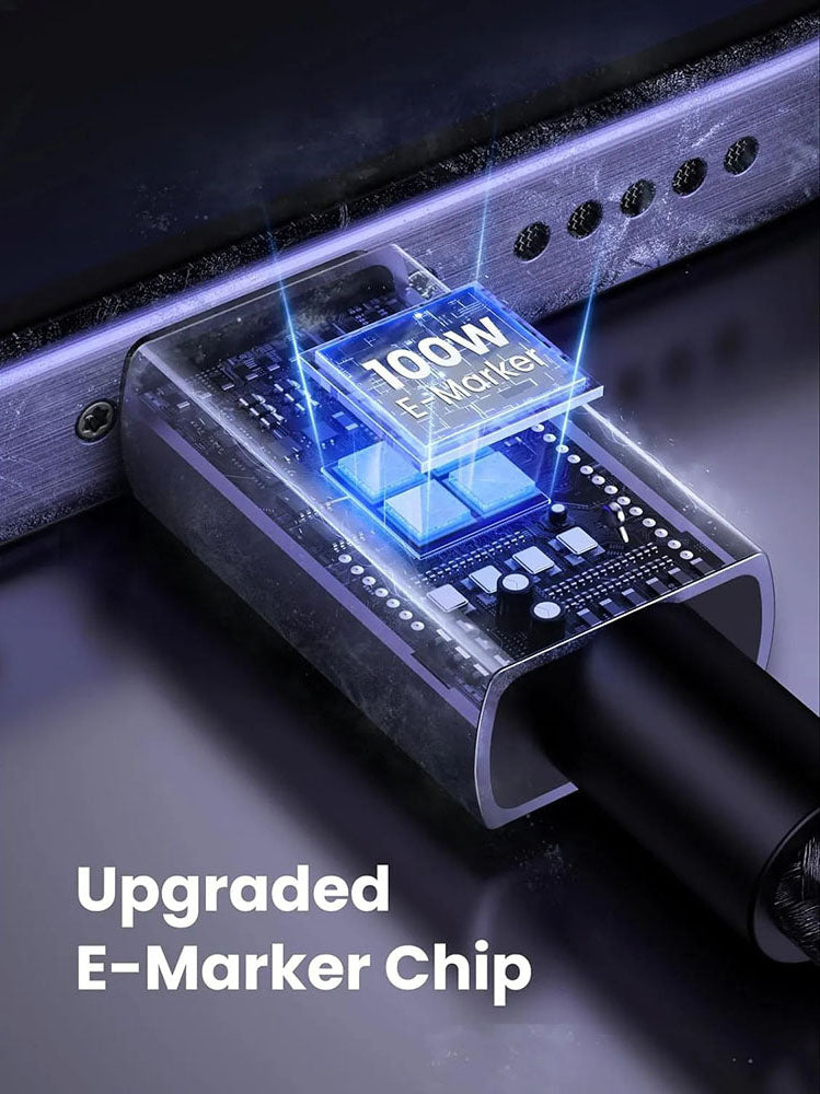 USB-C Data- en Oplaadkabel - USB-C UGREEN L512, 100W, 3m, Gri