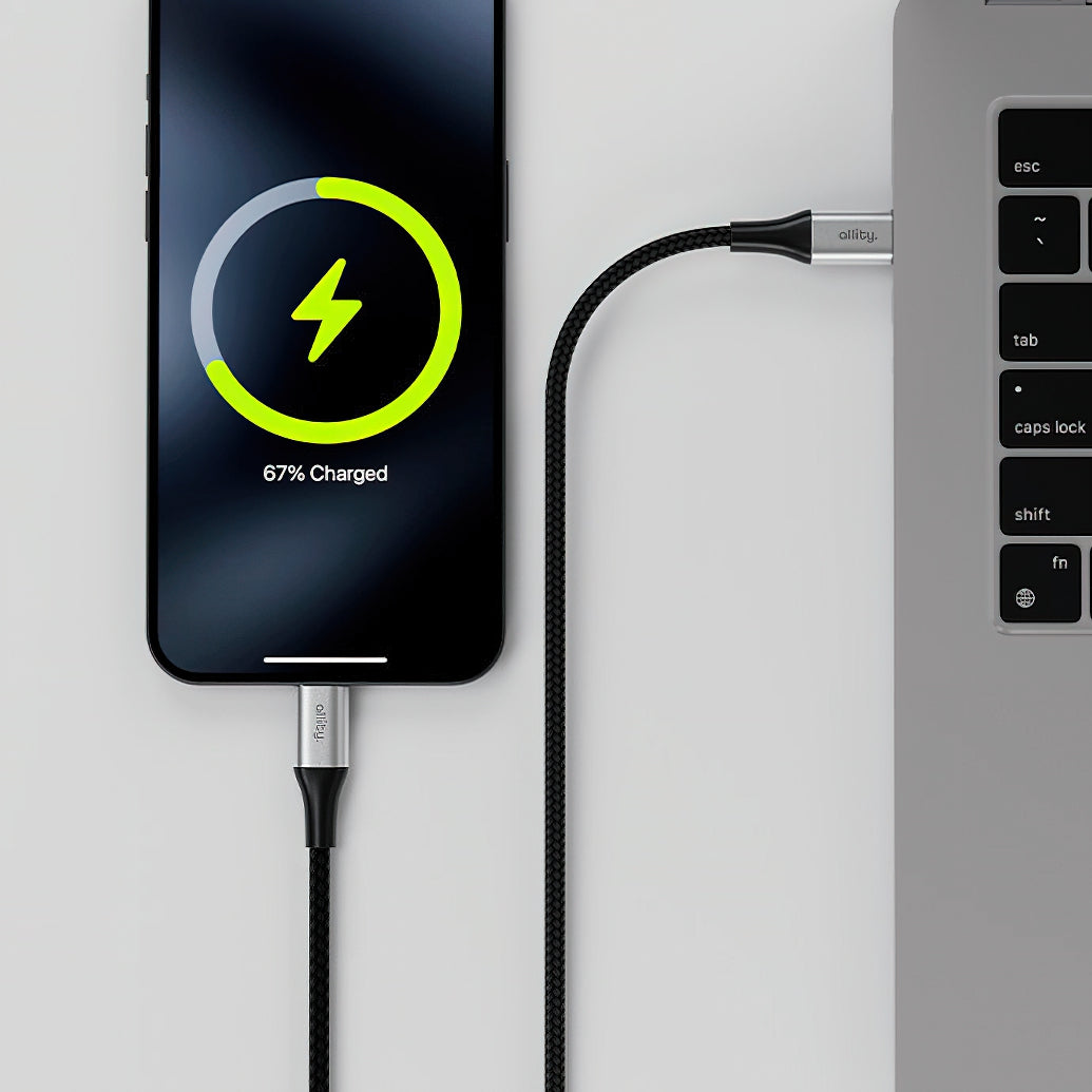 USB-C Data- en Oplaadkabel - USB-C Allity. AUC-01, 100W, 1m, Zwart