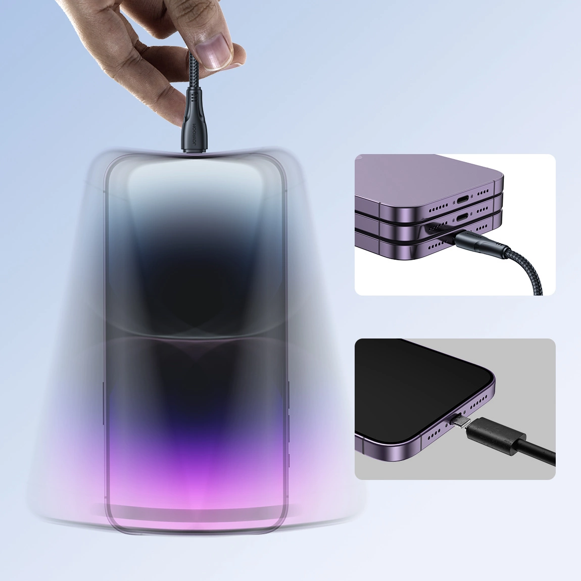 USB-A - Lightning Data- en Oplaadkabel Joyroom S-A11, 18W, 1.2m, Zwart